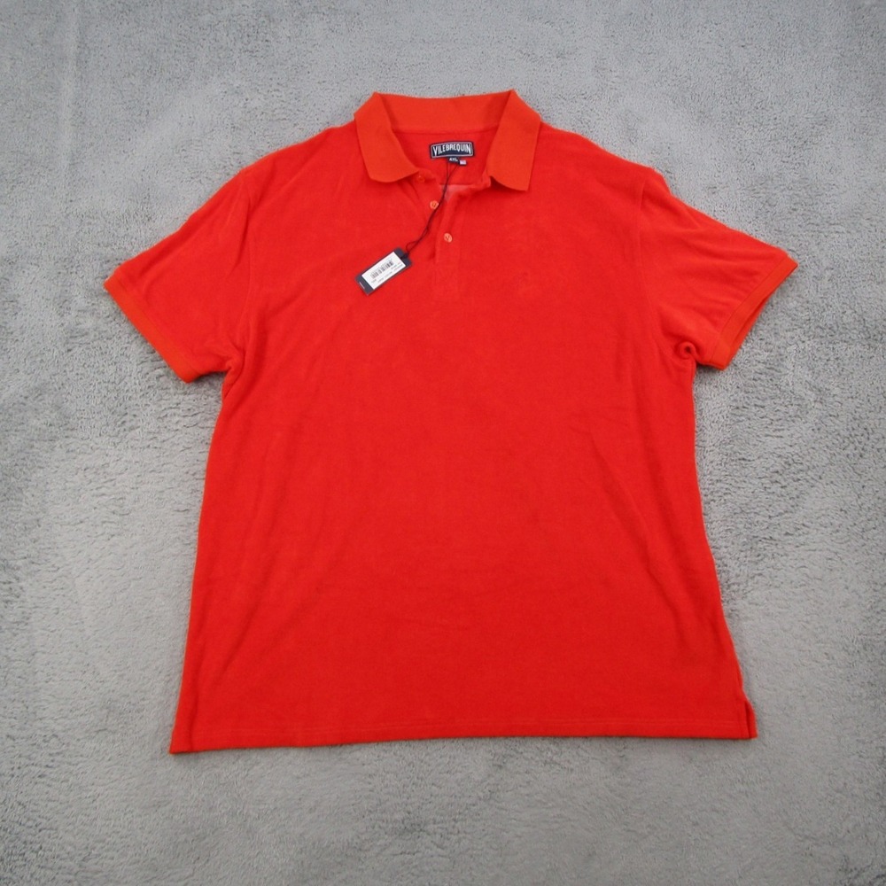 Vilebrequin Mens Pacific Polo Shirt 4XL Red Terry Toweling Short Sleeve NWT